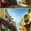 Placeholder: A greengrocer in colorful genoa street+Italian sea+alphonse mucha, greg rutkowski,matte painting, cryengine, hyper detailed, felix kelly, fantasy art, seb mckinnon