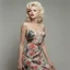 Placeholder: Brigitte bardot as marilyn monroe, in a flowered dress,