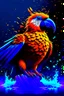 Placeholder: Generate an full body image of a parrot has a magma objects in the background and ocean objects in the background objects with an anime animal style.On Canvas, Brush Strokes, Smooth, Ultra High Definition, 8k, Unreal Engine 5, Ultra Sharp Focus, Intricate Artwork Masterpiece, Ominous, Golden Ratio, Highly Detailed, photo, poster, fashion, illustration