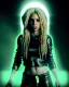 Placeholder: portrait, Shakira, angry, Realistic image, hoodie, fight pose, make-up make-up, gold line make-up, sweat, fog, goddess style, Neon colors, leds. Black background, photo studio, concept art, smooth, unreal engine 5, god lights, ray tracing, RTX, lumen lighting, ultra detail, volumetric lighting, 3d, finely drawn, high definition, 4k.