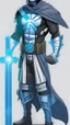 Placeholder: Monster with Multiarms, hoodie, cover face, crystal sword, crystals arm, galaxy face, solo leveling shadow artstyle , high details, intricate details, highly detailed