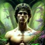 Placeholder: Handsome Male fae, sidhe, ominous,with abs, nature, orchids, dnd character portrait, intricate, oil on canvas, insanely detailed, 16k resolution, retroanime style, perfect eyes, round pupil, cinematic smooth, intricate detail , soft smooth lighting, soft pastel colors, painted Renaissance style