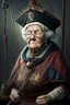 Placeholder: old woman captain of medival ship