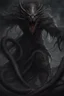 Placeholder: Azazel's true face leers from the dark. No longer cloaked in shadow, but exposed— A being woven of pure malice and spite, With serpents coiled where hair should frame his face. Eyes black as endless voids reflect no soul, Only an endless hunger to defile, destroy. His claws are jagged shards of obsidian. The very air contorts around his form, Reality rejecting such wickedness—