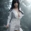 Placeholder: hitomi tanaka, full body, dress white, long black hair, vilage, realistic, intriacte detail, sci-fi fantasy style, volumetric lighting, particales,highly detailed,cinamatic, deep colours,8k