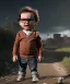 Placeholder: Leonard Hofstadter toddler, full body, dramatic lighting, angry, hyper realistic