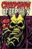 Placeholder: Cover of text "CREEPSHOW" Magazine, "Sinister Festival of Masks" story, Eldritch, sharp colors, high contrast, vintage horror, by Bill Elder, by John Buscema, by Brian Ewing, ultra detailed, retro pulp magazine cover, ink illustration, dramatic, visceral style, creepy, weird, lovecraftian, "CREEPSHOW"