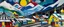 Placeholder: A white mountain with a train station painted by Wassily Kandinsky