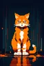 Placeholder: Masterpiece 8 BIT pixel art, orange cat playing, pixel art style, ultra detailed character, simple background, Professional Quality pixel art, full body shot, duotone vibrant colors.