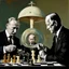 Placeholder: Putin, President Xi Of China And Joe Biden Play Chess With A Pigeon,Ufo And Atomic Bomb Mushroom Cloud,Complex Surgical Instruments Intermixed With A Newborn Boy,Minimalism,Painting By Adrian Ghenie,Rene Magritte,Pablo Picasso,Michelangelo,Salvador Dali,Lucian Freud