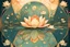 Placeholder: Bordered digital illustration of a Lotus Reflection by Victo Ngai. Art nouveau, Tarot card. High quality, masterpiece.