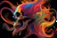 Placeholder: Flourescent Trippy Psychedelic wisps of colorful smoke in the form of a skull on a black background holographic translucent 3d liquid detailing 3d liquid shading melting oil melting acrylic 8k resolution concept art fantasy art Splash art Deviant Art hyperdetailed volumetric lighting inspired by Dali, Alex Grey, Peter Max