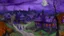 Placeholder: A purple spooky village painted by Claude Monet