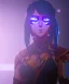 Placeholder: Anime girl, warrior costume, meditation, cyberpunk, 8k quality