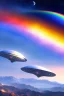 Placeholder: intergalactic very beautiful ufo rainbow futurist