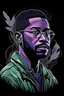 Placeholder: A DIGITAL ART portrait of a biologist man. Black