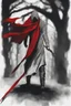 Placeholder: man wearing red scarf and hood dark fantasy