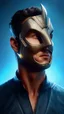 Placeholder: Full Body Ultra realistic full body image of a superhero man with a stylized dragon mask over his eyes, head and forehead, striking symmetrical face, tone mapped, intricate, elegant and highly detailed digital painting, concept art, soft, sharp focus , illustration, magical dream atmosphere, full body