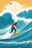 Placeholder: [illustration by Mil Mascaras] Le surf, c’est la liberté, Gauches ou droites, il faut les écouter, Je les suis, je suis debout, Elles me guident, je les allonge.