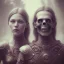 Placeholder: A viking boy and a girl, hr giger, scary, steam punk, realistic, made in octane, cinematic, ultra-realistic, extremely detailed octane rendering, 8K, VRAY Super Real ar 2:3, dof photorealistic futuristic 50mm lens hard lighting dark gray tintype photograph, realistic lighting, sepia color