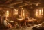 Placeholder: 4 Adventurers Resting in tavern beds, fantasy, high detail, light rays, hearth fire