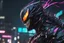 Placeholder: Venom machine in 8k solo leveling shadow artstyle, white fox them, close picture, rain, Shredder helmet, neon lights, intricate details, highly detailed, high details, detailed portrait, masterpiece,ultra detailed, ultra quality