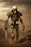 Placeholder: photorealistic Ancient skeleton psi-warrior knight wearing fullplate being surounded by aura wandering the wasteland