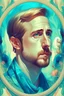 Placeholder: Portrait of Ryan Gosling by Alphonse Mucha