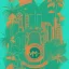 Placeholder: tropical, city, latino, plants, streets, risograph poster, flat design