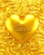 Placeholder: Create an image featuring a render 3D golden heart with the inscription Dewi Cinta Dwi " in the center. The heart should be set against a background of swirling golden patterns that resemble molten gold. Intersperse small, sparkling diamonds within the swirls to add a touch of elegance and luxury.