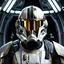 Placeholder: star wars bald male corellian pilot wearing gunmetal grey and black First Order special forces TIE pilot armored flightsuit and helmet with gold trim inside the jedi temple, centered head and shoulders portrait, hyperdetailed, dynamic lighting, hyperdetailed background, 8k resolution, volumetric lighting, light skin, fully symmetric details