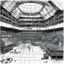Placeholder: illustration by underground comix artist, Brion Gysin of: Access to Planetary Guard facilities is rarely granted to civilian surveyors, making this glimpse of the fortress armoury particularly valuable for the record. The maintenance bay shown here represents typical military-grade equipment storage and servicing — dense racks of weaponry and tactical gear lining curved walls, diagnostic stations, and the controlled environmental systems necessary for keeping sensitive equipment operational acro
