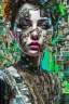 Placeholder: Ultra detailed medium portrait painting of anxiety , torn up collage of clippings, broken circuitry background, matrix effects, punk visual art, punk art aesthetic, graffiti art, pop surrealism, collage art, cluttered paint glitches