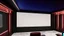 Placeholder: Generate an image of a sleek home cinema with a star-lined ceiling