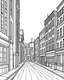 Placeholder: Create a coloring page of city street, straight lines, white background