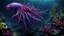 Placeholder: animals creatures, plants from subanautica from deep sea, leviathan's a lot of sea plants very deep, beautiful, river of magma, green and blue, dark purple