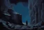 Placeholder: night, rocks, cliff, 2000's gothic horror movies influence, otto pippel impressionism paintings