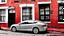 Placeholder: A Tesla's 'Model S Plaid' is parked, on the Bourbon Street, in New Orleans. CINEMATIC. WIDE ANGLE LENS.