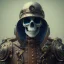 Placeholder: a skeleton mage wearing a cloac, steam punk, realistic, made in octane, cinematic, ultra-realistic, extremely detailed octane rendering, 8K, VRAY Super Real ar 2:3, dof photorealistic futuristic 50mm lens hard lighting dark gray tintype photograph, realistic lighting, sepia color