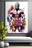 Placeholder: man wall art floral bodybuilder