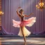 Placeholder: create of a beautiful balerina in pretty clothing in a modern cifi stage in her performance cinamatic lights .dancing lambada