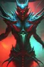 Placeholder: Dark monster, hyperdetailed cool colors detailed painting acrylic art oil on canvas futuristic post-fantasy
