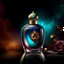 Placeholder: generate me an aesthetic complete image of Perfume Bottle with Masquerade Mask