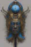 Placeholder: shiny black male African Egyptian alien, cracks in the voodoo head, wicked, eyes, crown, Elephant, 8k, finely detailed, photo realistic, tiger turquoise skull head gold dragon space alien snow skeleton gold horny toad silver crown silver eyes