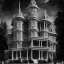 Placeholder: A mansion, trending on artstation, black and white, addams family, gorgeous, beautiful, magnificent, high quality