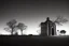 Placeholder: Creepy mausoleum at night, trees