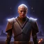 Placeholder: a bold and heroic bald male Corellian pilot in black and metallic grey First Order special forces gear meets a female Jedi Master in ancient, mystical temple, hyperdetailed, dynamic lighting, hyperdetailed background, 8k resolution, volumetric lighting, light skin, fully symmetric details