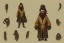 Placeholder: Boisterous braided long haired bearded tall man wearing gold rings and long fur trimmed merchant's coat, dark background, dynamic lighting, full body character design, golden glowing eyes, medieval fantasy, monocle