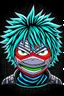 Placeholder: Create a metal mask similar to the one Izumi Midoriya wears in My Hero Academia, but have it extend to cover the full face. It should be gunmetal gray color and have symmetrical holes over the mouth area that glow slightly red.