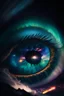 Placeholder: A close up image of an eye reflecting a night sky with then northern lights